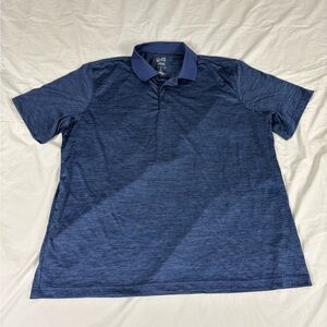 Croft And Barrow Mens Blue Polyester Short Sleeve Polo Shirt XL